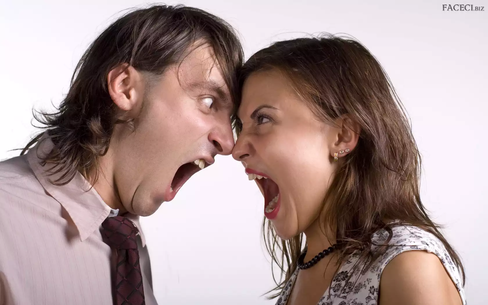 Otwarte, KrzyczÄ…ca, Kolczyki, Twarze, Para, Usta